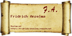 Fridrich Anzelma névjegykártya